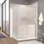 Porte de douche 48 po x Vaia 42 po en coin chrome fermeture sur retour mur à droite porte à gauche en chrome et verre flûte