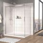 Porte de douche 60 po x Vaia 42 po en coin chrome fermeture sur retour mur à gauche porte à droite