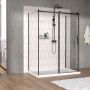 Porte de douche 60 po x Vaia 32 po noir mat sur mur