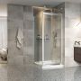 Porte de douche 32 po x Xenia 42 po en coin chrome carré mur à droite