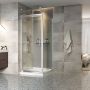 Porte de douche 36 po x Xenia 42 po en coin chrome carré mur à gauche