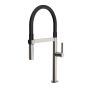 Robinet avec bec en PVC noir et douchette aimantée Exki Inox PVS