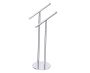 double Rail Round Center Post autoportant KFS-RD-CP chrome poli