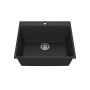 Évier de cuisine Bacia 25 po encastré Granistone Noir onyx