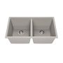 Évier de cuisine Bacia 31 po Cuve double 50/50 Granistone Gris galet