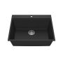 Évier de cuisine Bacia 27 po Encastré Granistone Noir onyx
