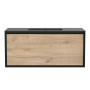 Meuble-lavabo Dakar 48" Noir mat et Chêne contemporain