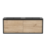 Meuble-lavabo Dakar 60" Noir mat et Chêne contemporain