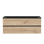Meuble vanité Sidney 48" Noir mat et Chêne contemporain