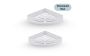 Tablettes en coin Austral en acier inoxydable blanc mat