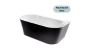 Baignoire autoportante murale Melia II 59 po 2 places en acrylique noir mat