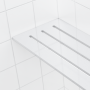 Tablette de coin pour douche carrelée 4 po x 8 po blanc lustré