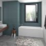 Baignoire à jupe en alcôve Sala I 60 po en acrylique blanc lustré avec drain à gauche et dégagement de 5 5 po