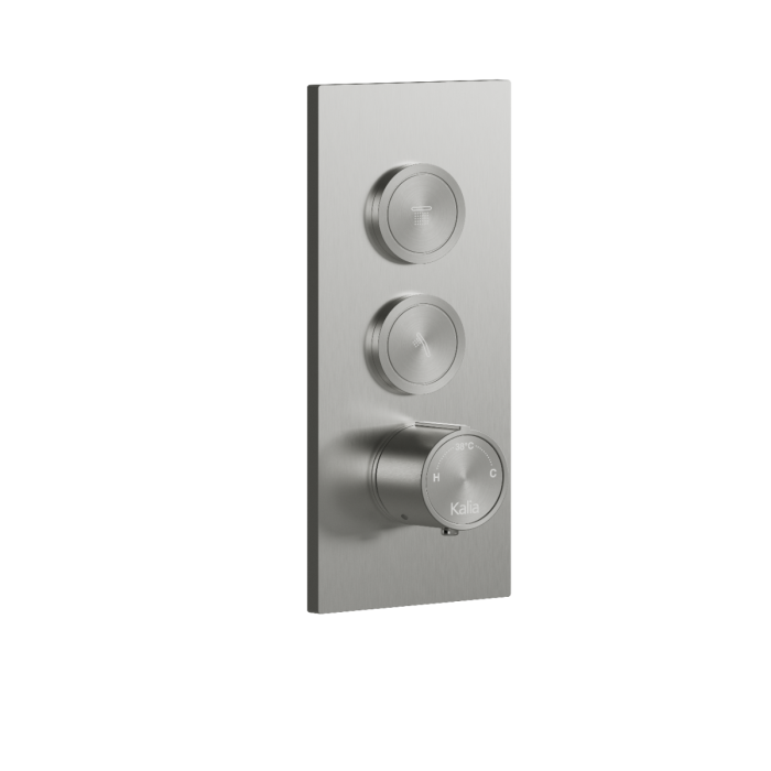 Finition 2 boutons-poussoirs pour Valve Accent 1/2 po thermostatique 2 voies Nickel pur PVS