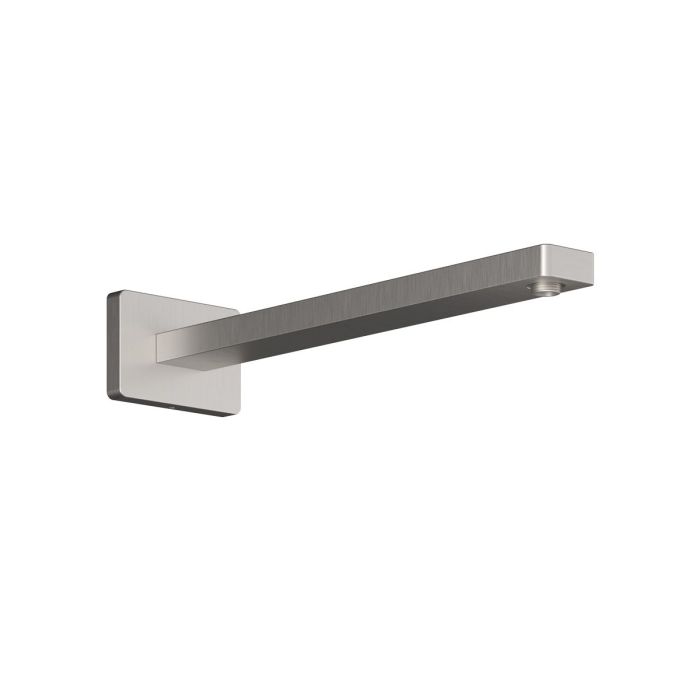 Bras de douche mural 90° avec garniture carrée Kareo 16 po Nickel pur PVS
