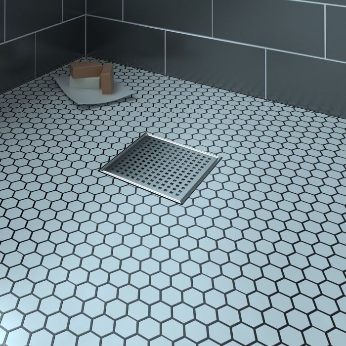 Grille carrée en inox 6 po x 6 po motif carré Drain carré inox