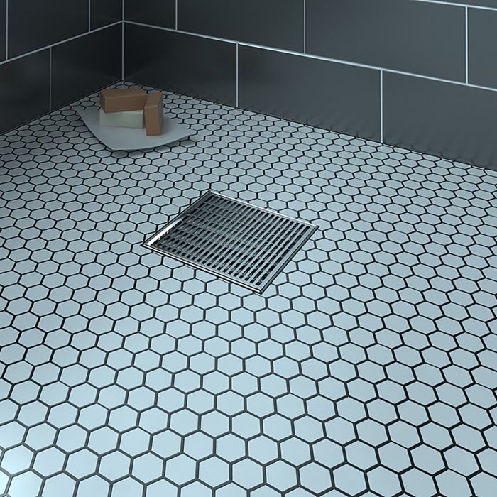 Grille carrée en inox 6 po x 6 po motif linéaire Drain carré inox