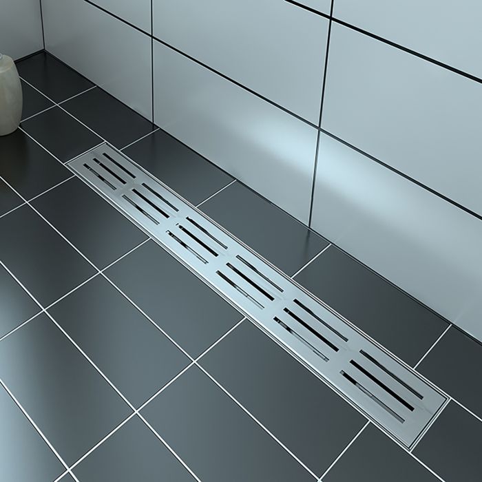 Grille linéaire en inox 24 po motif rectangulaire Drain linéaire inox