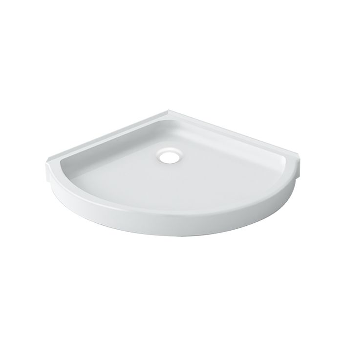 Base de douche Coin rond 36 x 36 po blanc lustré en coin en blanc lustré