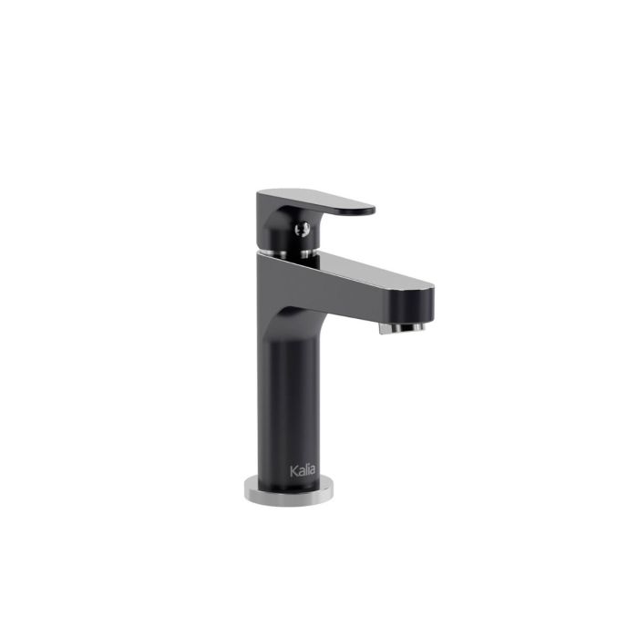 Robinet de lavabo monotrou avec drain Kontour Noir et chrome