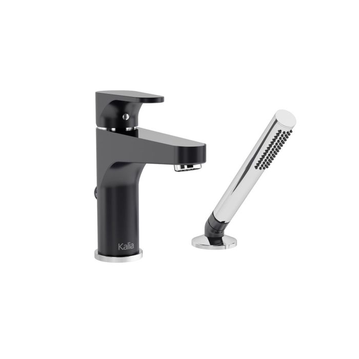 Robinet avec douchette pour baignoire Kontour Noir et chrome