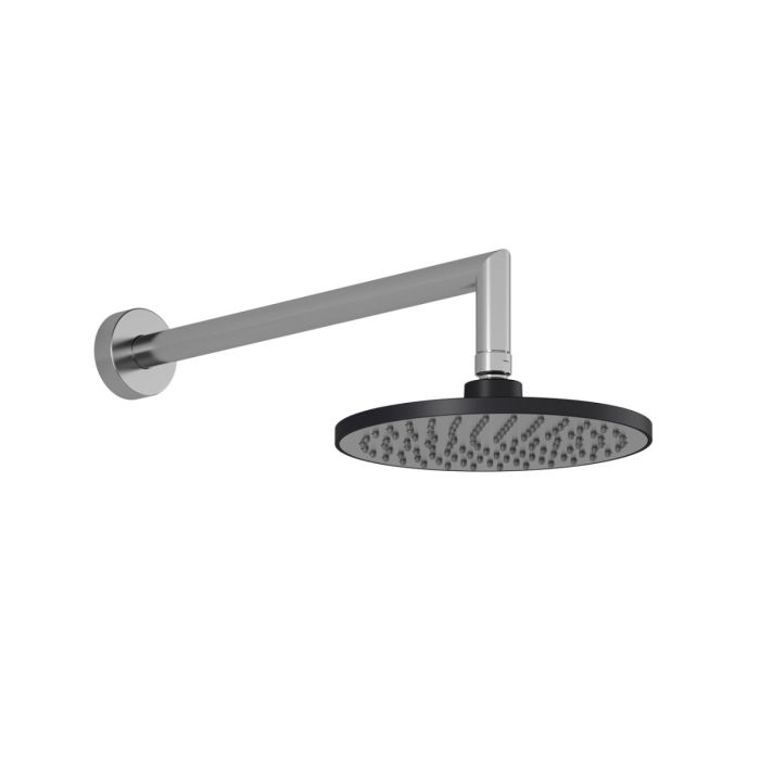 Kontour Tête de pluie ronde 7 7/8 po Noir et chrome