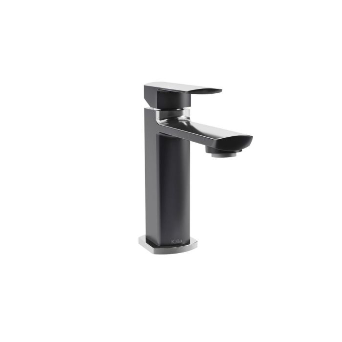Robinet de lavabo monotrou sans drain Grafik Noir et chrome