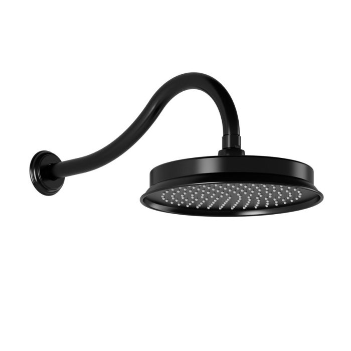 Tête de pluie ronde Rustik 9 po Noir