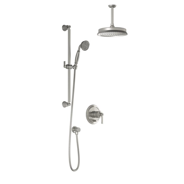PB4 Ensemble de douche Rustik (valves non-incluses) 60 po Nickel pur PVS