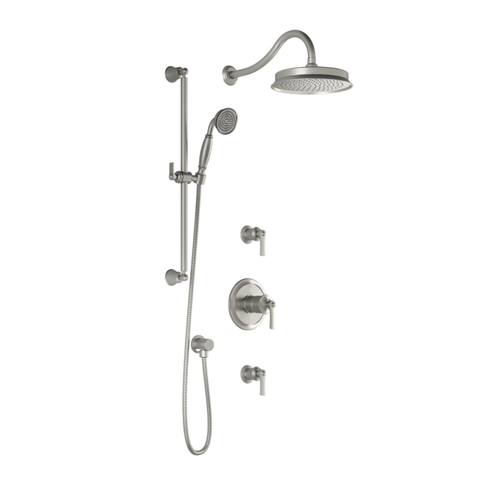 T2 Ensemble de douche (valves non-incluses) Rustik 60 po Nickel pur PVS