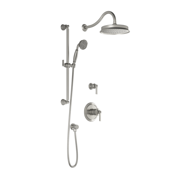 Td2 Ensemble de douche (valves non-incluses) Rustik 60 po Nickel pur PVS