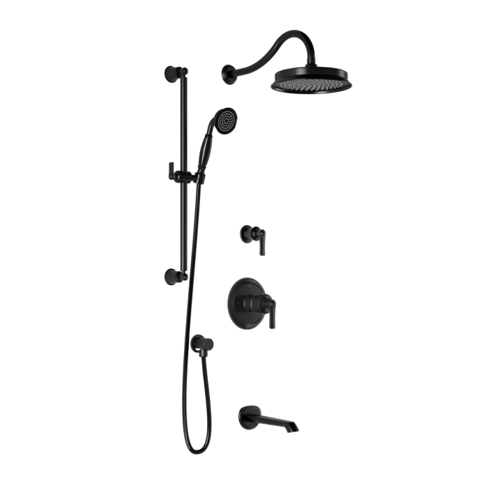 Td3 Ensemble de douche (valves non-incluses) Rustik 60 po Noir