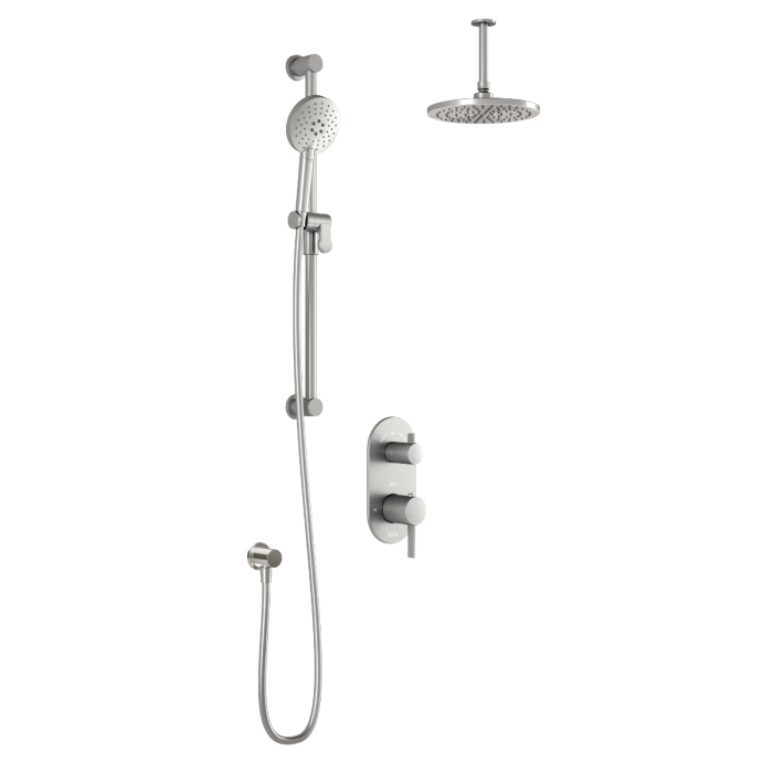TD2 Ensemble de douche RoundOne 60 po Nickel pur PVS