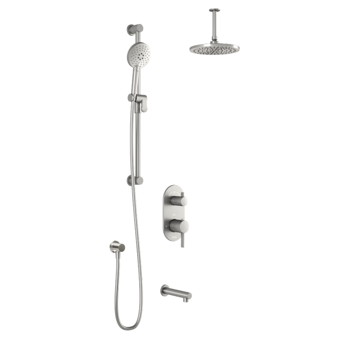 TD3 Ensemble de douche RoundOne 1/2 po Nickel pur PVS