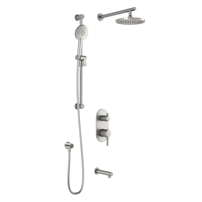Td3 Ensemble de douche RoundOne 1/2 po Nickel pur PVS
