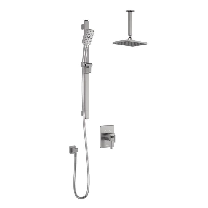 TCD1 Système de douche SquareOne (valves non-incluses) 60 po Nickel pur PVS