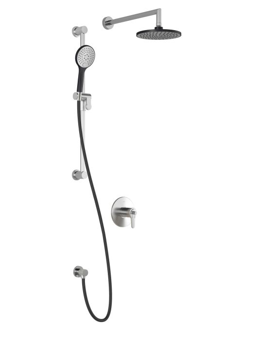 Tcd1 Ensemble de douche (valves non-incluses) Kontour 60 po Noir et chrome