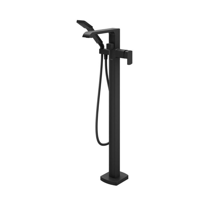 Robinet de plancher pour baignoire avec douchette Sobrio Noir mat