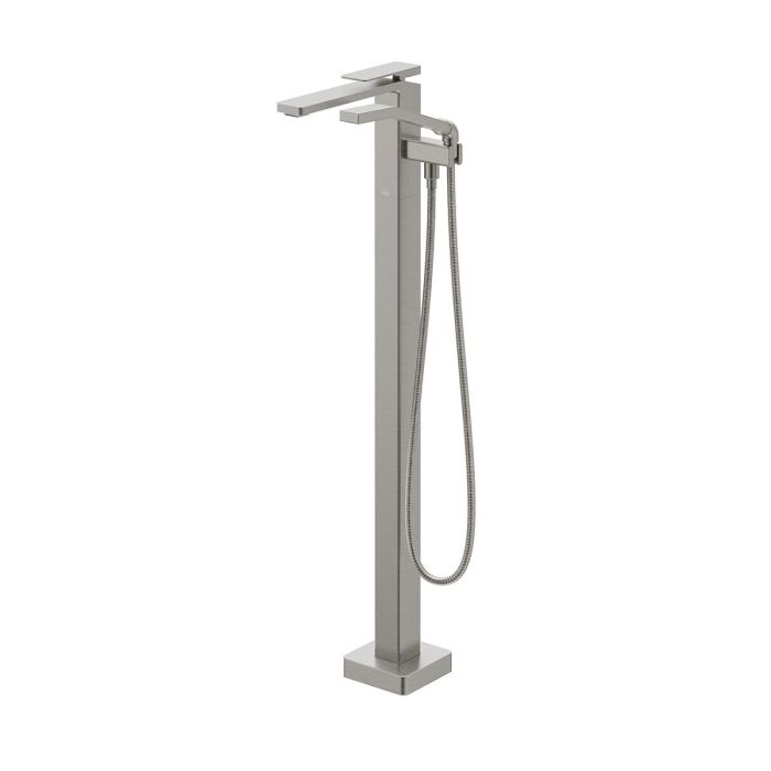 Robinet de plancher avec douchette Kareo 60 po Nickel pur PVS