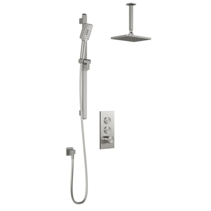 TB2 Ensemble de douche SquareOne (sans valve) 60 po Nickel pur PVS