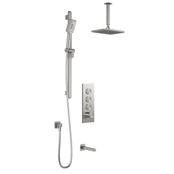 TB3 Ensemble de douche SquareOne (sans valve) 60 po Nickel pur PVS