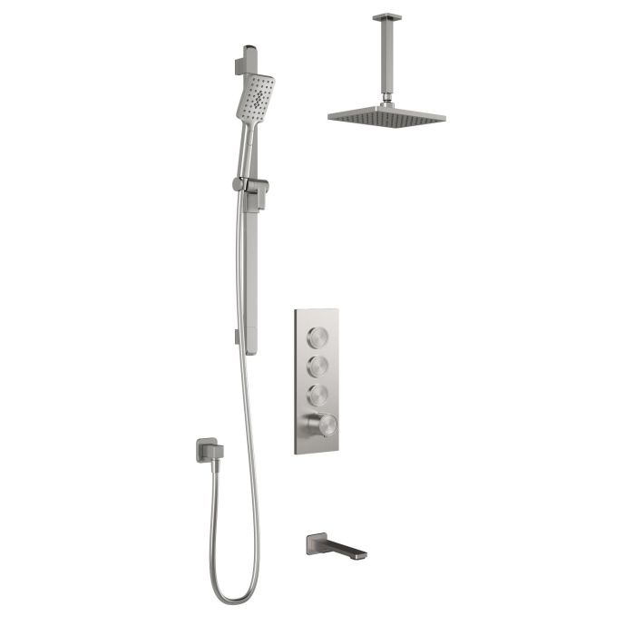 TB3 Ensemble de douche à boutons-poussoirs Kareo (sans valve) 60 po Nickel pur PVS