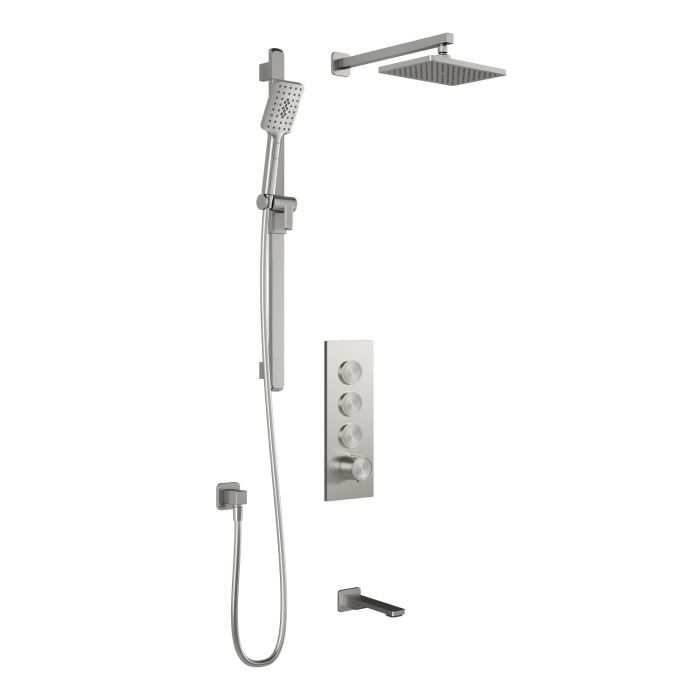 TB3 Ensemble de douche à boutons-poussoirs Kareo (sans valve) 60 po Nickel pur PVS