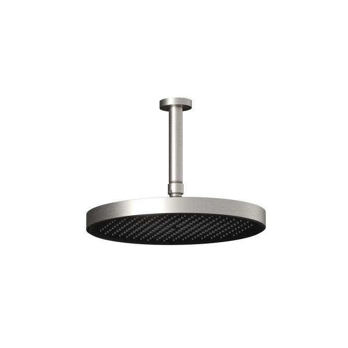 Plus Tête de pluie ronde Moroka de 300 mm (11 13/16 po) avec bras vertical Nickel pur PVS