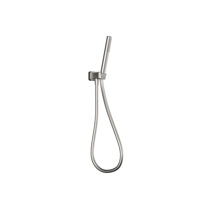 Douchette à main, support pour douchette avec coude d’alimentation et boyau flexible en PVC de Folo 60 po Nickel pur PVS