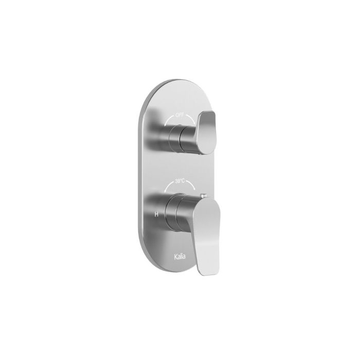 Finition carrée pour valve Moroka 1/2 po de Type T/P avec sélecteur intégré 2 ou 3 voies Chrome