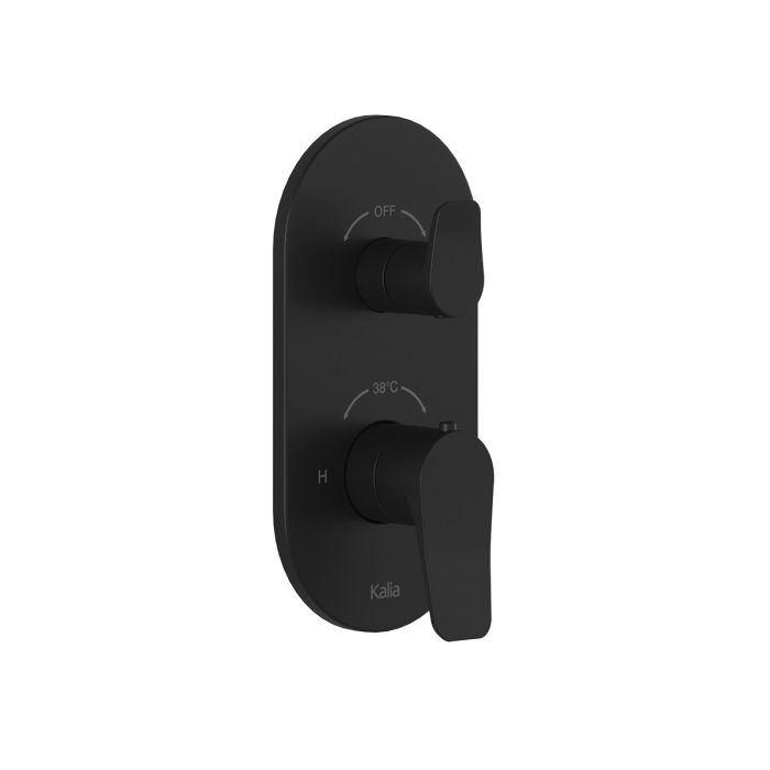Finition carrée pour valve Moroka 1/2 po de Type T/P avec sélecteur intégré 2 ou 3 voies Noir mat