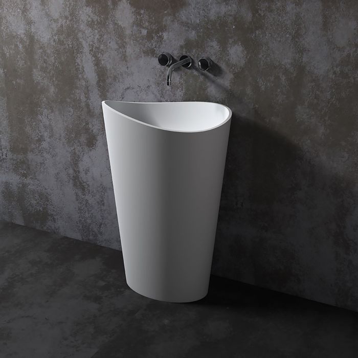 Lavabo sur pied Evoque 24 po x 15 po blanc mat