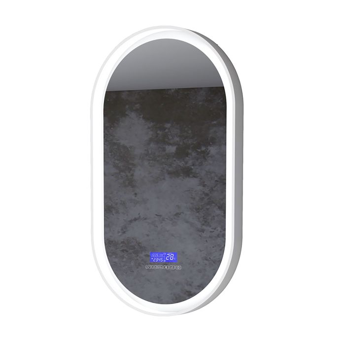 Miroir intelligent 32 po x 16 po oblong en blanc mat