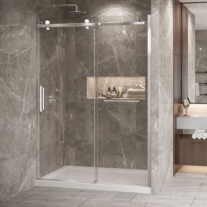 Porte de douche Bellini 2.0 60 po en alcôve Chrome
